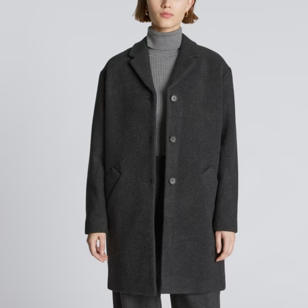 The Italian ReWool Cocoon Coat Heathered Black XS
